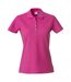Womens/ladies Plain Polo Shirt Bright Cerise Clique-1