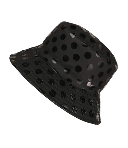Regatta Womens/Ladies Jaliyah Spotted Showerproof Bucket Hat (Black) - UTRG8898