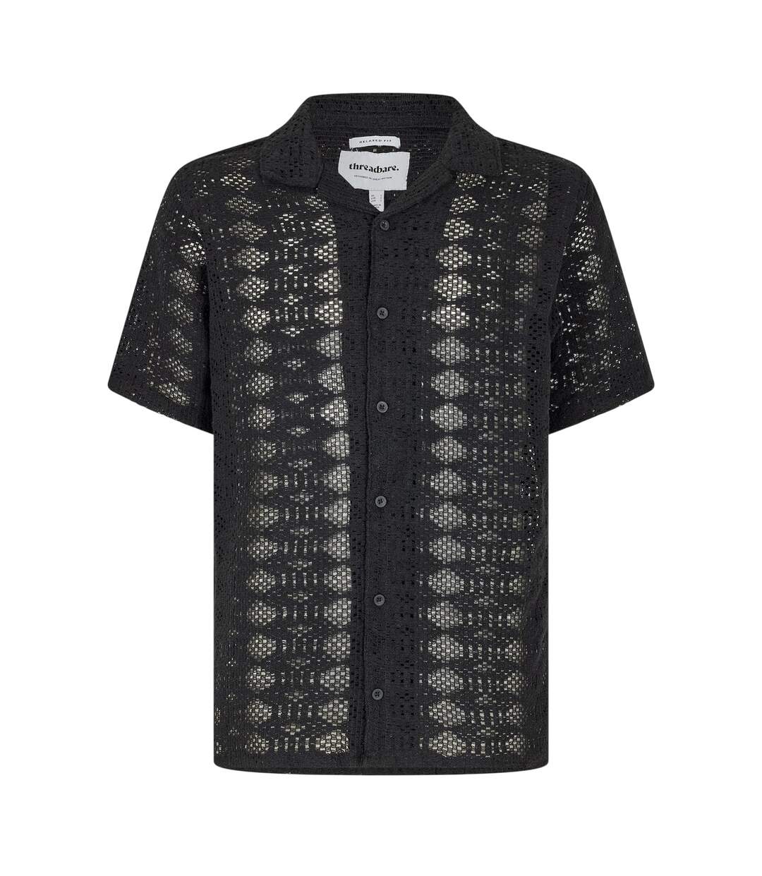Chemise Manches Courtes Motif/style Imprimé Serpent Rackes Homme Noir Threadbare-1