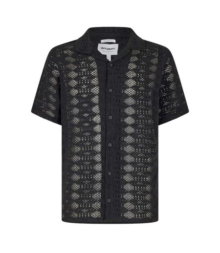 Chemise Manches Courtes Motif/style Imprimé Serpent Rackes Homme Noir Threadbare