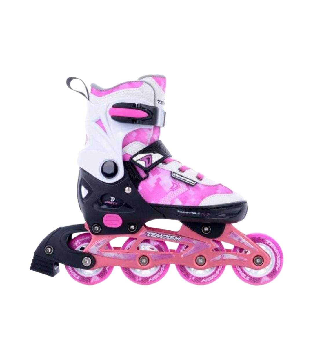 Patins À Roulettes Alignées Dasty Enfant 41-42 Fr Blanc Rose Tempish-1
