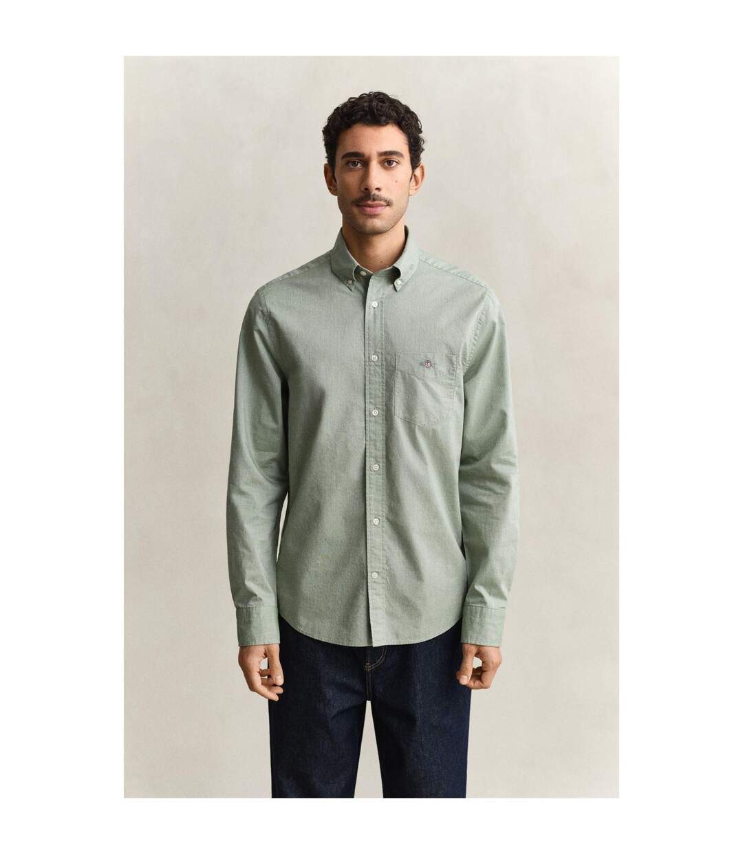 Chemise Homme Vert Kaki Gant-4