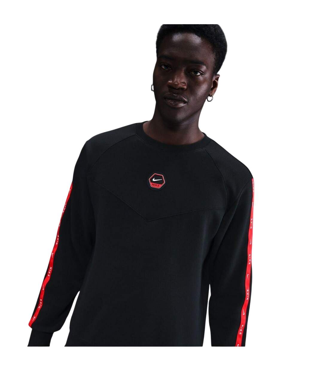 Sweat Manches Raglan Homme Noir Rouge Nike-1