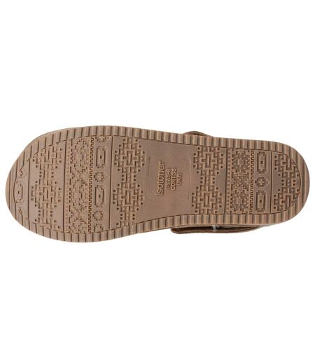 Isotoner Chaussons Mules femme suédine plateforme de 3,5 cm, confort mousse optimal