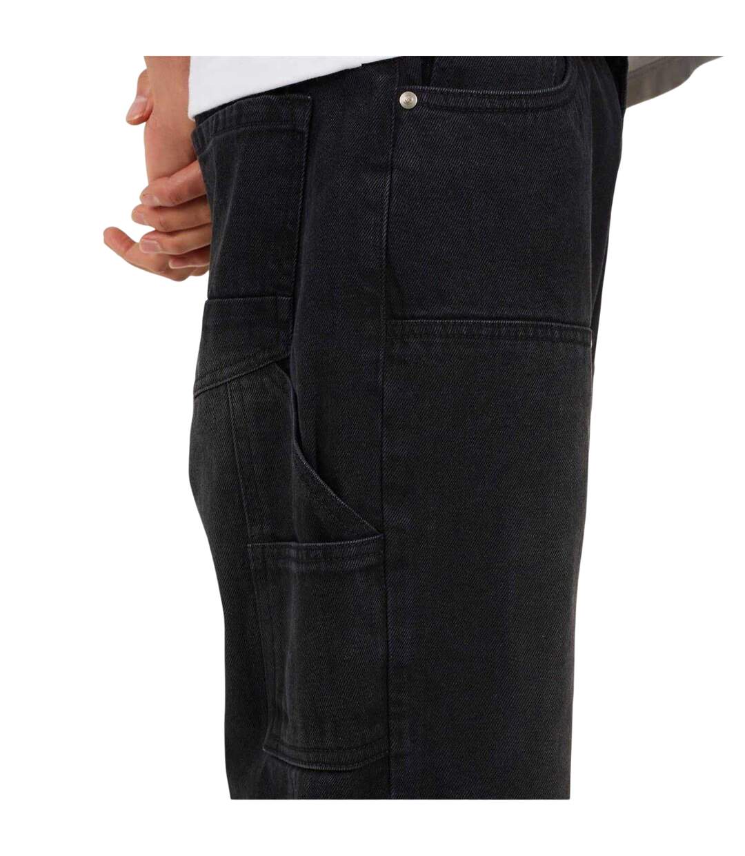 Mens Cotton Loose Fit Jeans Charcoal Brave Soul-4