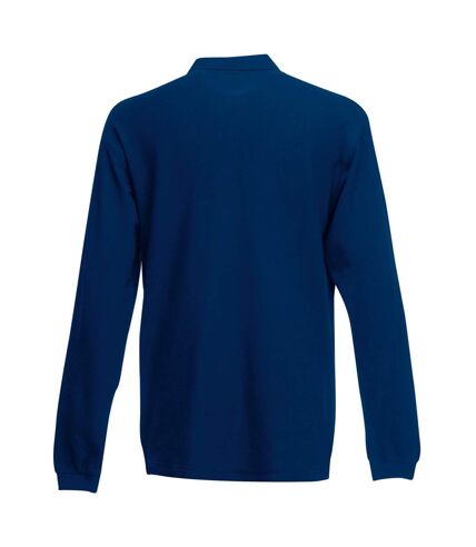 Fruit Of The Loom Mens Premium Long Sleeve Polo Shirt (Navy)