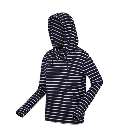 Womens/ladies Monsal Striped Hoodie Navy White Regatta