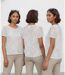 Tee-shirt femme écru - Col rond et manches courtes - Un essentiel chic et polyvalent-2