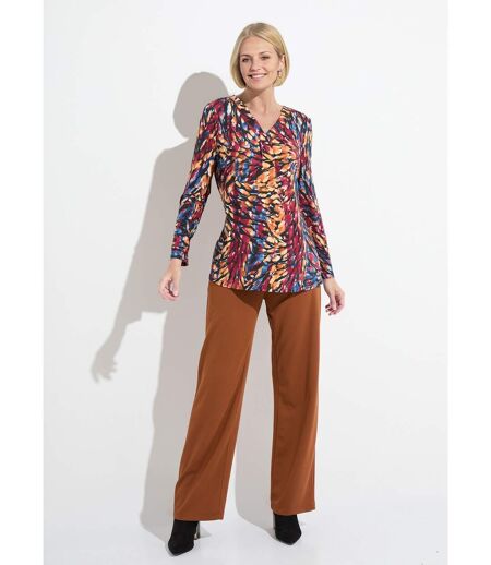 T-shirt long ample col V manches longues
