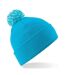 Unisex adult beanie sky blue/white Beechfield-1