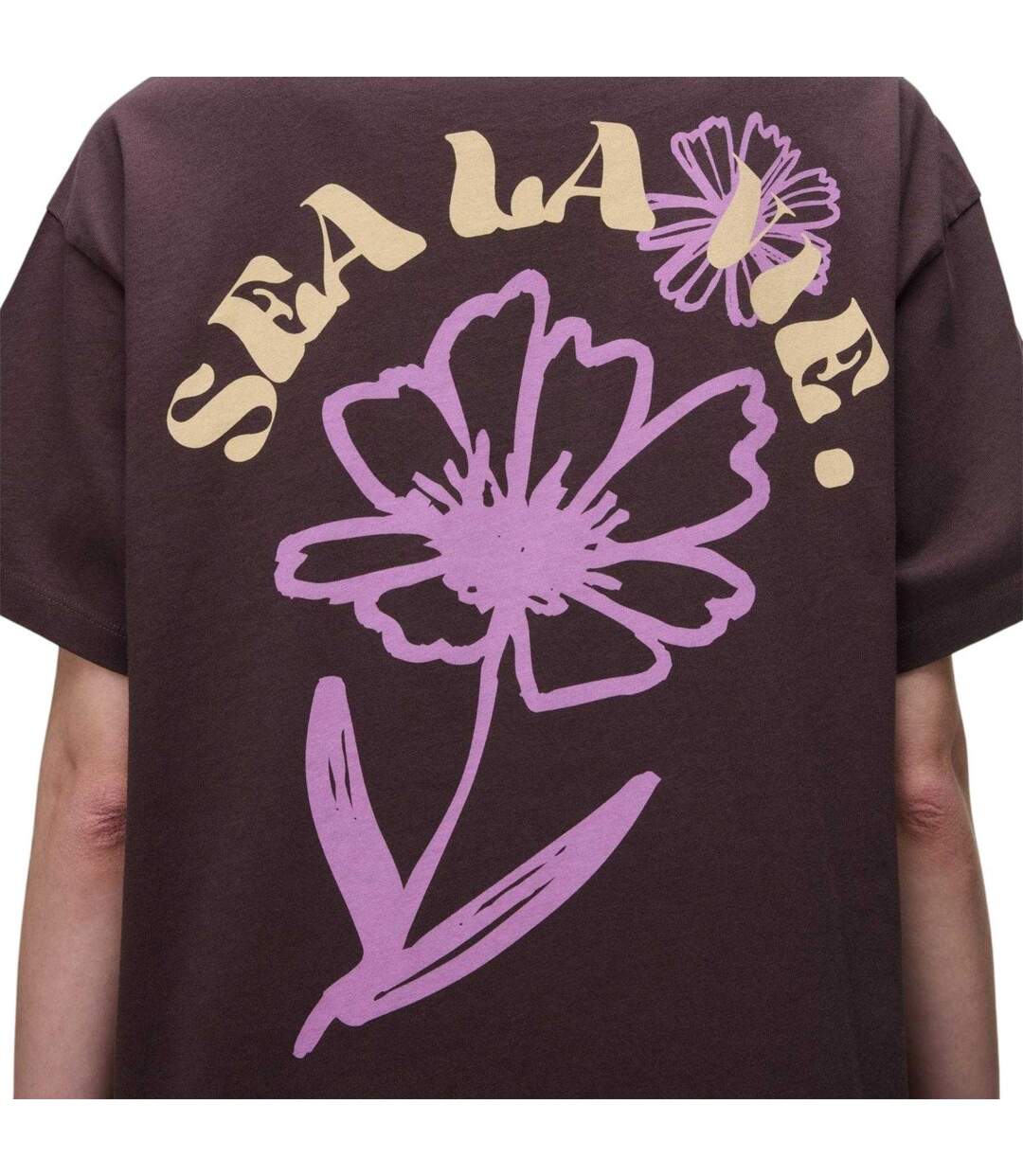 Womens/ladies Eir Graphic Print T-shirt Brown Napapijri-4