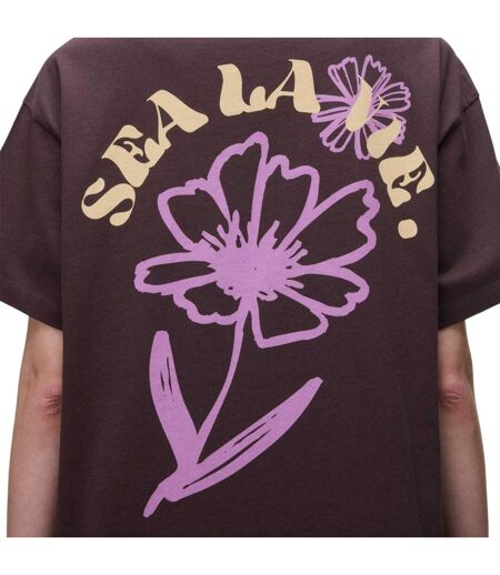 Womens/ladies Eir Graphic Print T-shirt Brown Napapijri