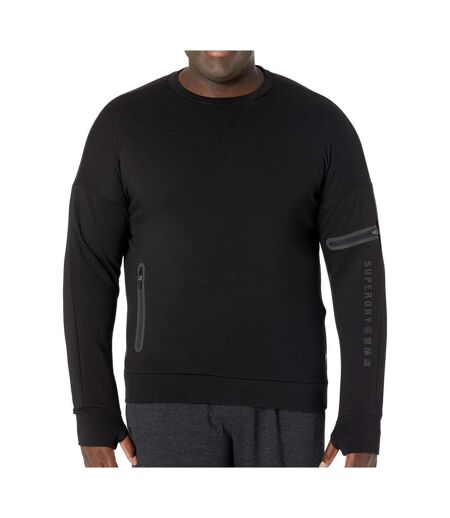 Sweat Noir Homme Superdry Training Gymtech Crew - S