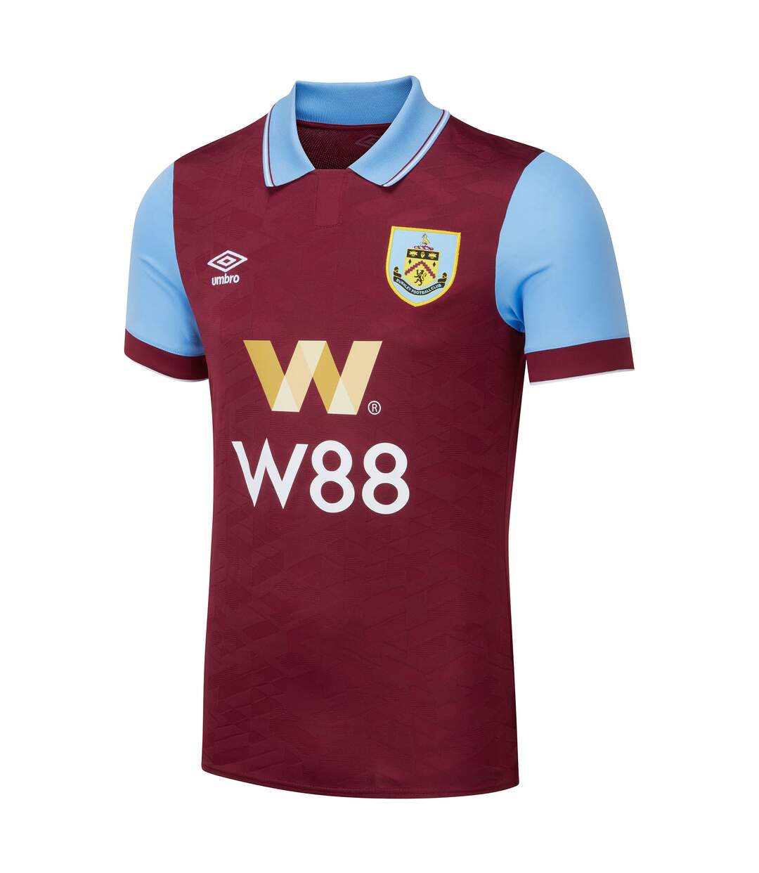 Mens burnley fc 23/24 home jersey claret red/sky blue Umbro-1