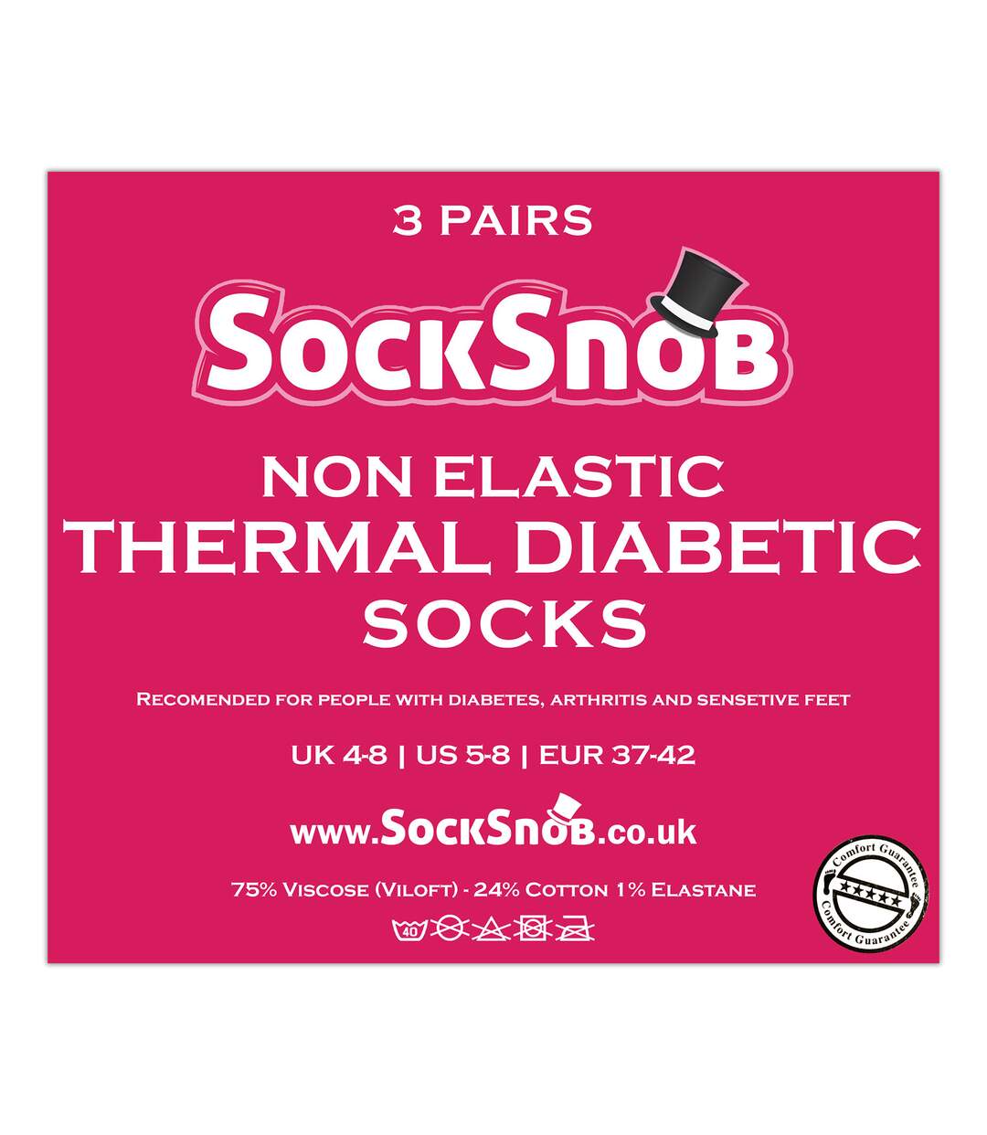 3 Pack Ladies Thin Wide Top Non Elastic Thermal Diabetic Socks-2