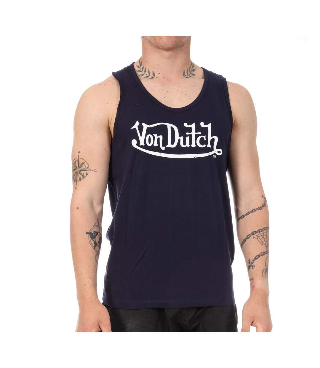 Débardeur marine homme von dutch poitrine-1