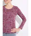 T-shirt jacquard fleuri col rond-4