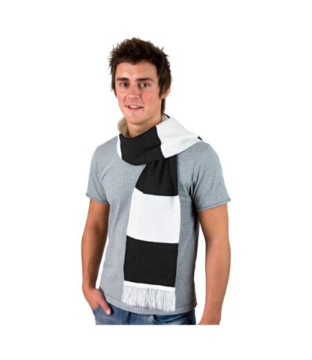 Result Mens Heavy Knit Thermal Winter Scarf (White/Black) (One Size) - UTBC876