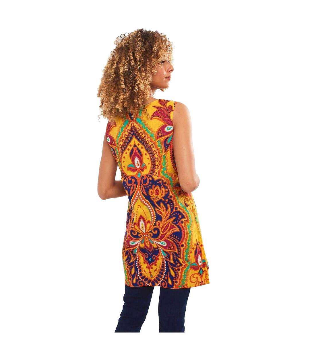 Womens/ladies Standout Reversible Sleeveless Tunic Yellow Joe Browns-3