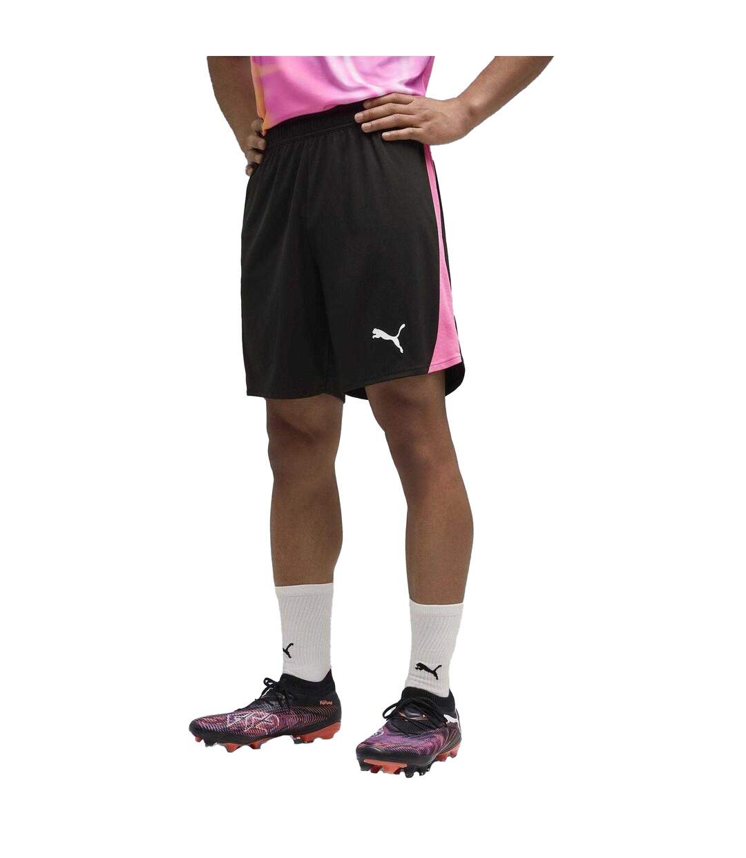 Mens Liga Football Shorts Pink Black Puma-4
