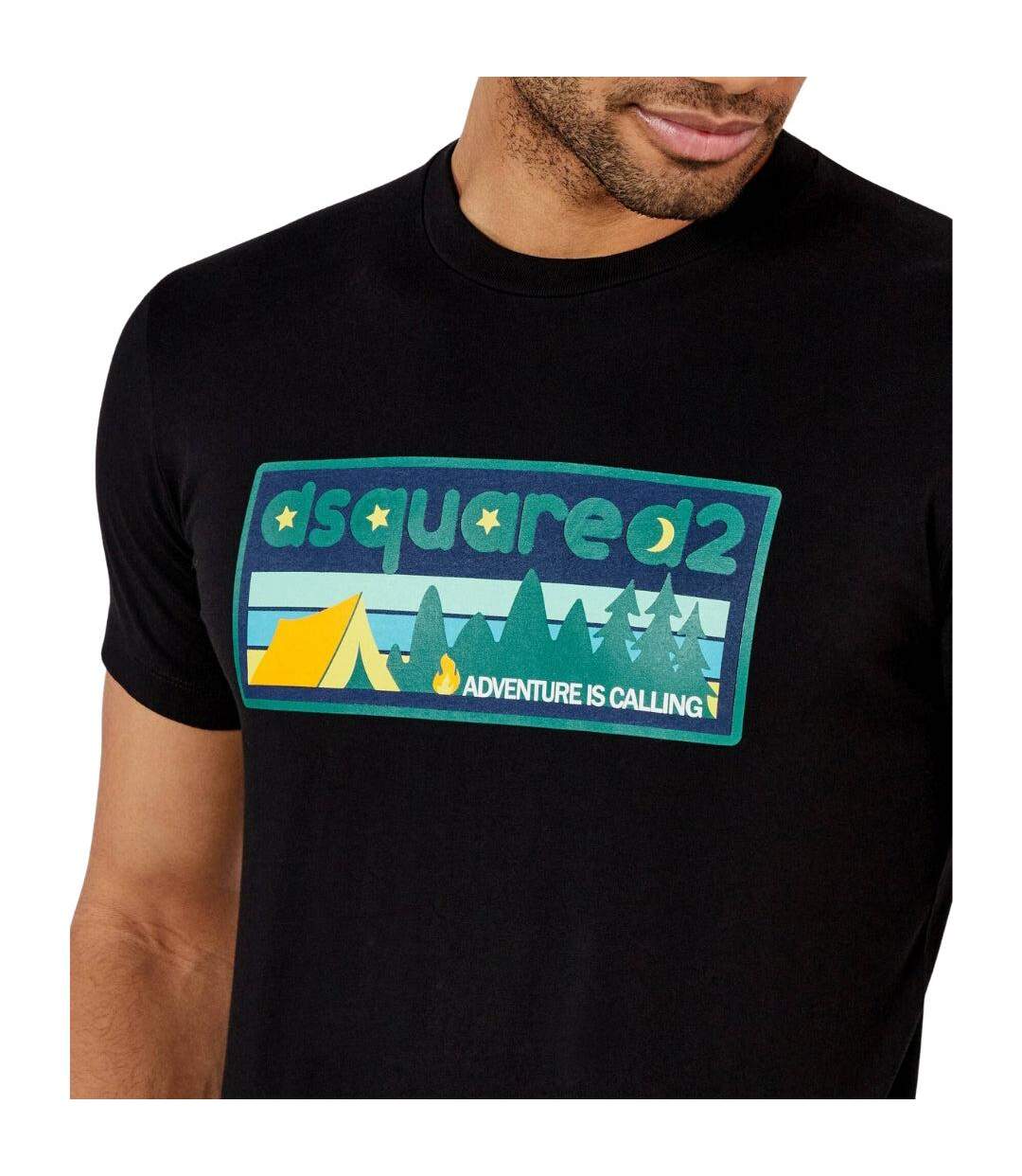 Mens Adventure Is Calling T-shirt Black DSquared2-4