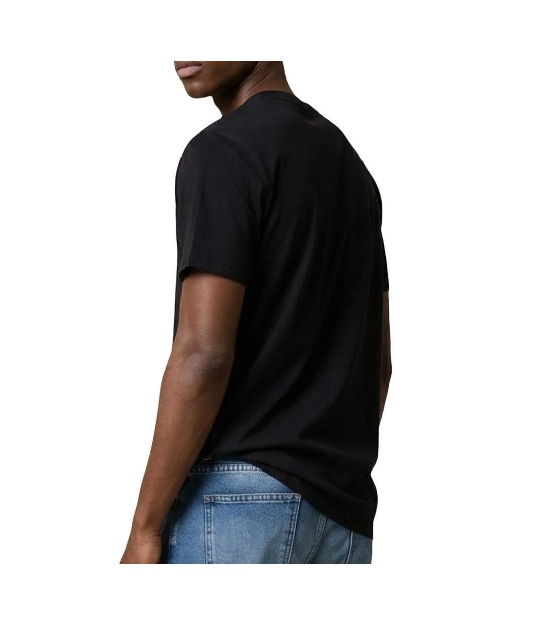 T-shirt noir pomme homme tommy hilfiger tjm slim linear-2