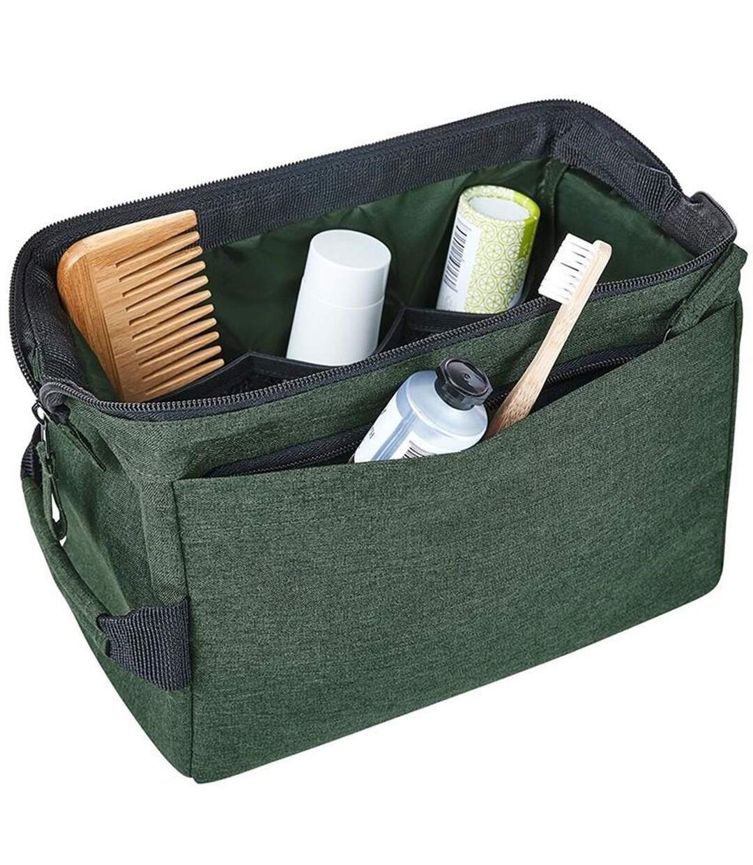 Trousse de toilette recyclée - 1816500 - vert mélange-2