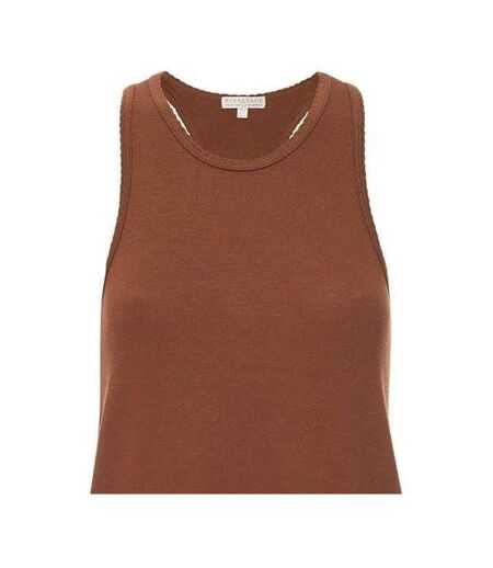 Débardeur Motif/style Chiné Femme Marron PJ Salvage