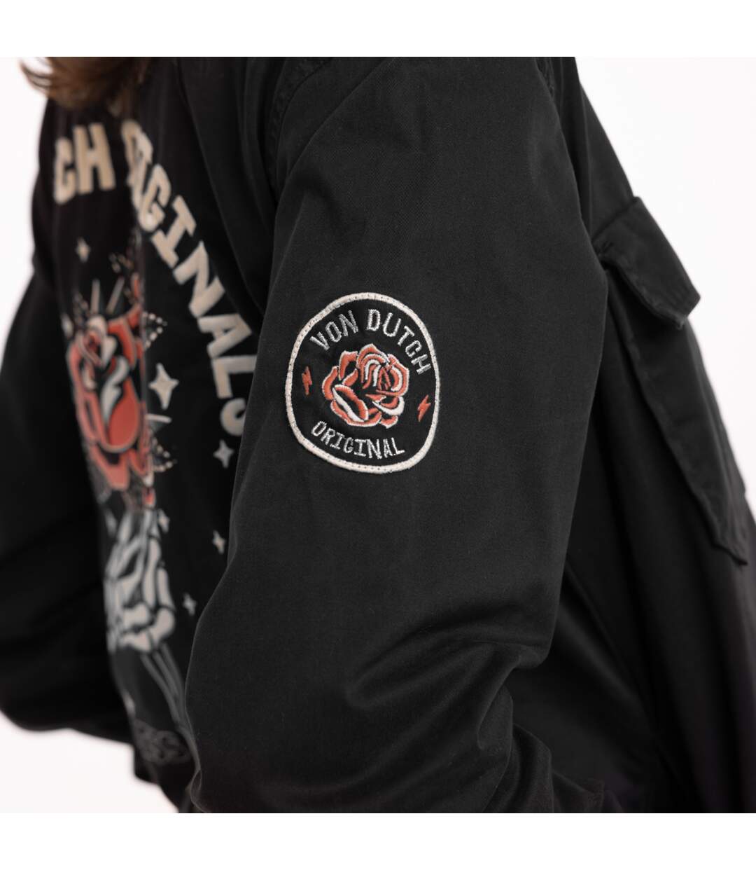 Veste femme en twill  avec print, broderie dos et fil lurex Endless Vondutch-4