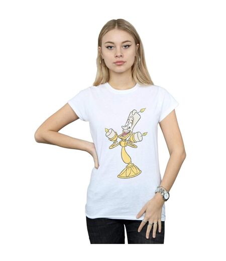 Disney Femme/Ladies Beauty And The Beast Lumiere - T-shirt en coton vieilli (Blanc) - UTBI15691