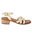 Womens/ladies fion leather low block heel sandals bone Principles-2