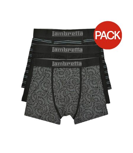 Boxers Motif/style Cachemire Homme Noir Gris Lambretta