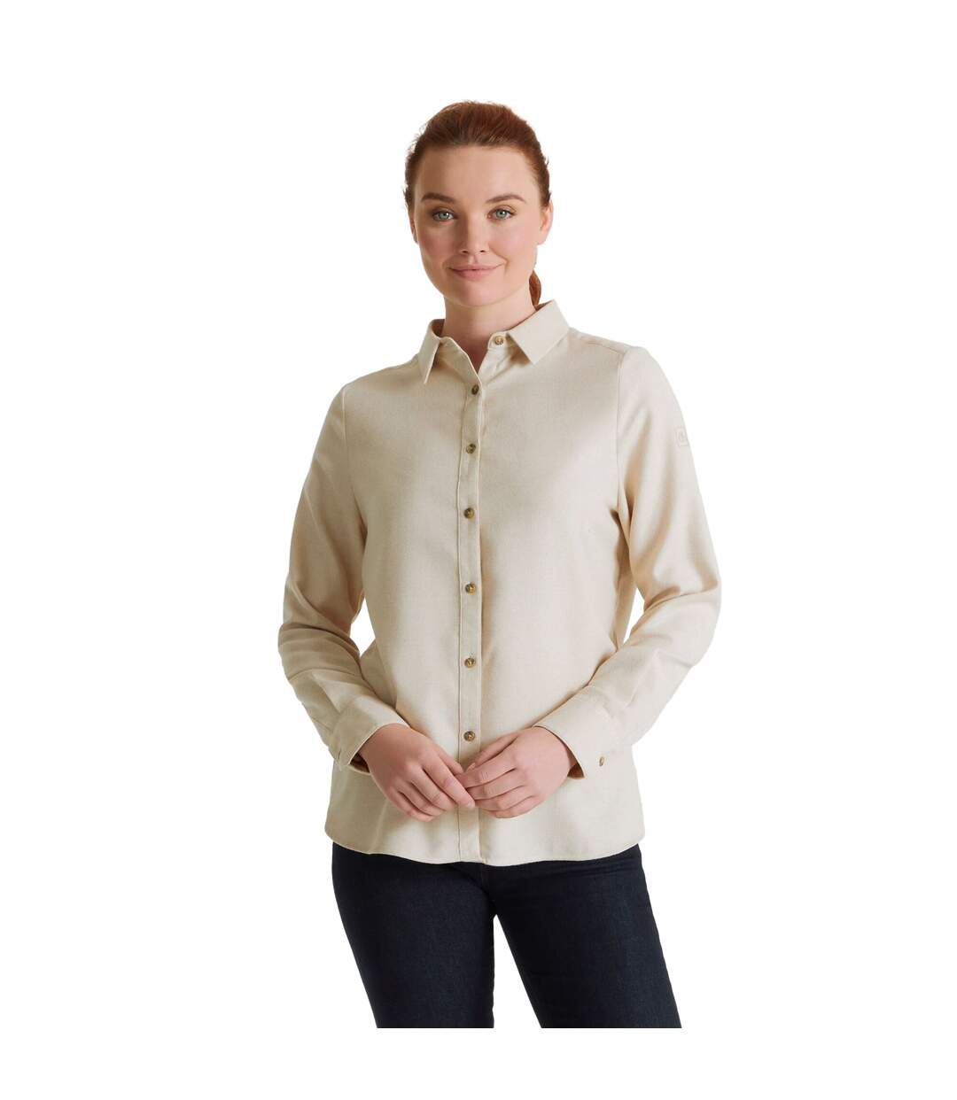 Womens/ladies dornoch marl long-sleeved shirt light raffia Craghoppers-3