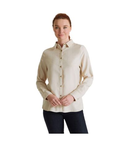 Womens/ladies Dornoch Marl Long-sleeved Shirt Light Raffia Craghoppers