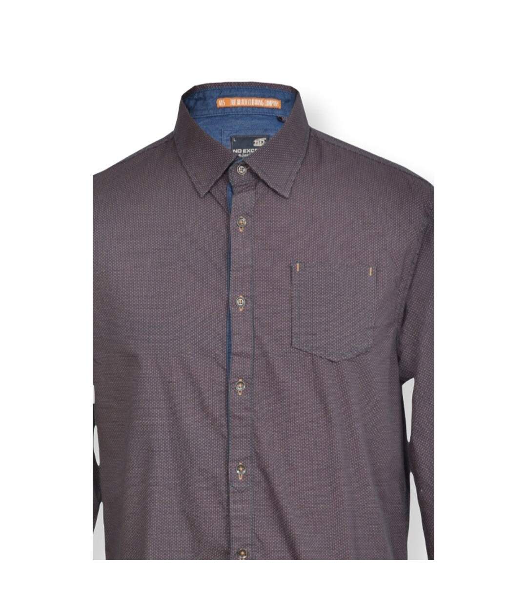 Chemise homme manches longues avec motifs couleur bleu-5