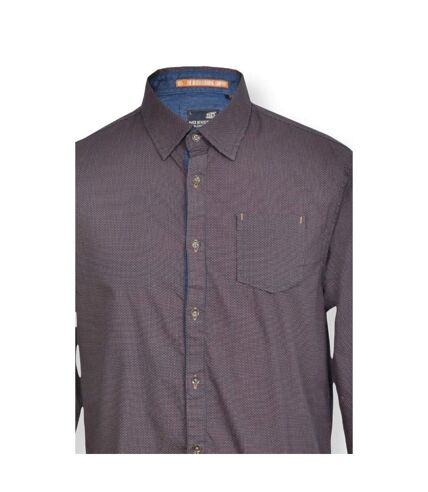 Chemise homme manches longues avec motifs couleur bleu