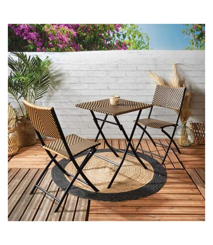 Chaise de jardin pliable assise et dossier tressé