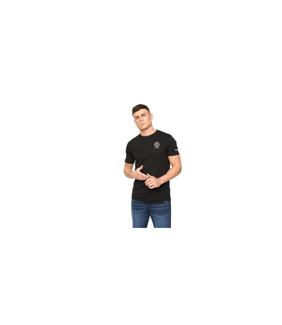 T-shirt Chittingtons Homme Noir Crosshatch-1