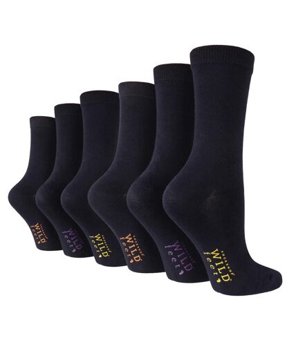 6 Pack Ladies Bamboo Socks: Plain Dress Socks with Unique Foot Patterns