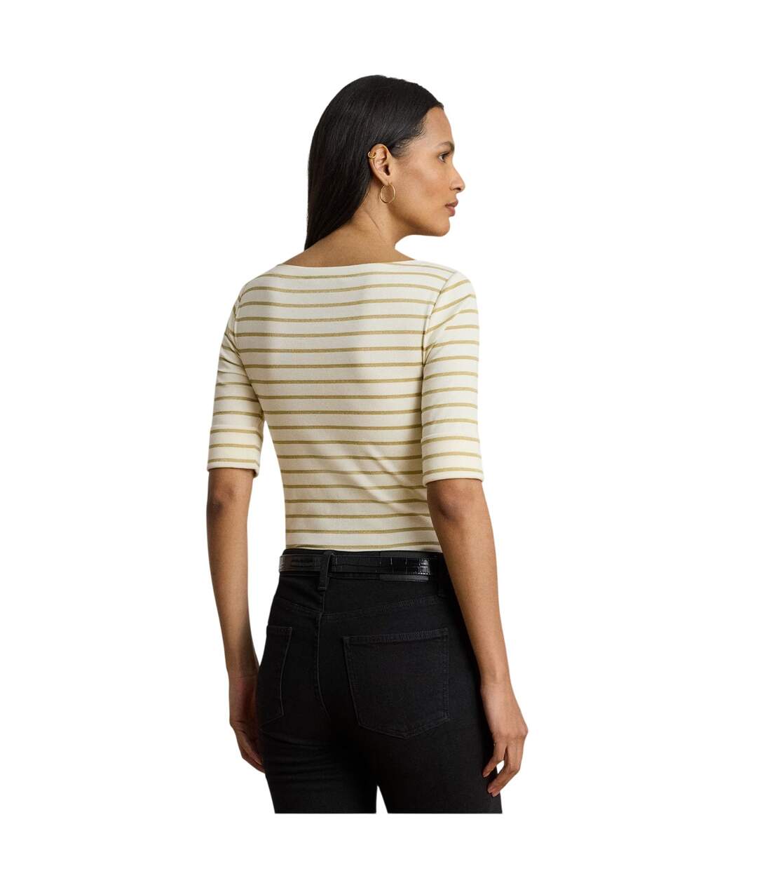 T-shirt Manches ¾ Judy Femme Crème Jaune Or Ralph Lauren-3