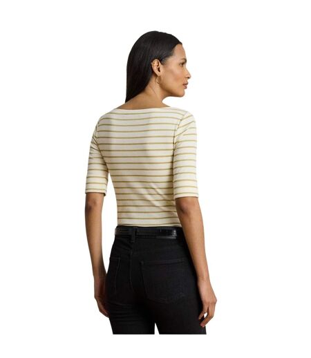 T-shirt Manches ¾ Judy Femme Crème Jaune Or Ralph Lauren