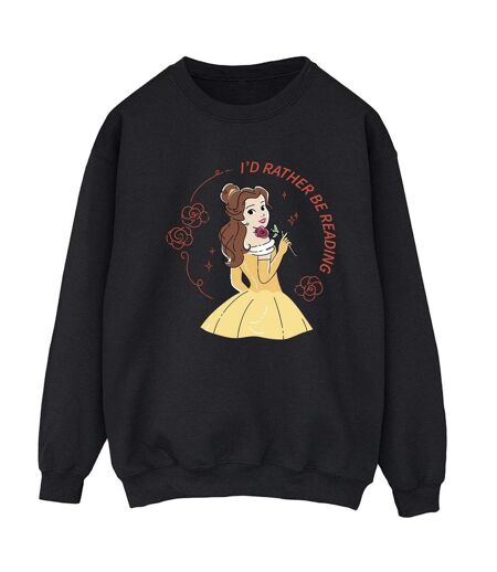 Disney Sweatshirt Femme/Ladies Beauty And The Beast I'd Rather Be Reading (La Belle et la Bête, je préfère lire) (Noir) - UTBI10444