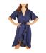 Womens/ladies V Neck Flutter Wrap Dress Navy Mela London-4