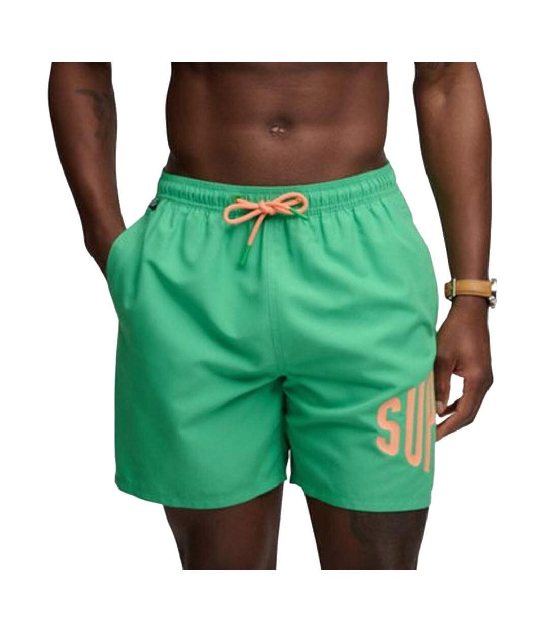 Maillot de bain vert/pêche homme superdry swim-1