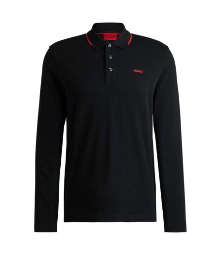 Mens Derriko Long-sleeved Polo Shirt Black Hugo