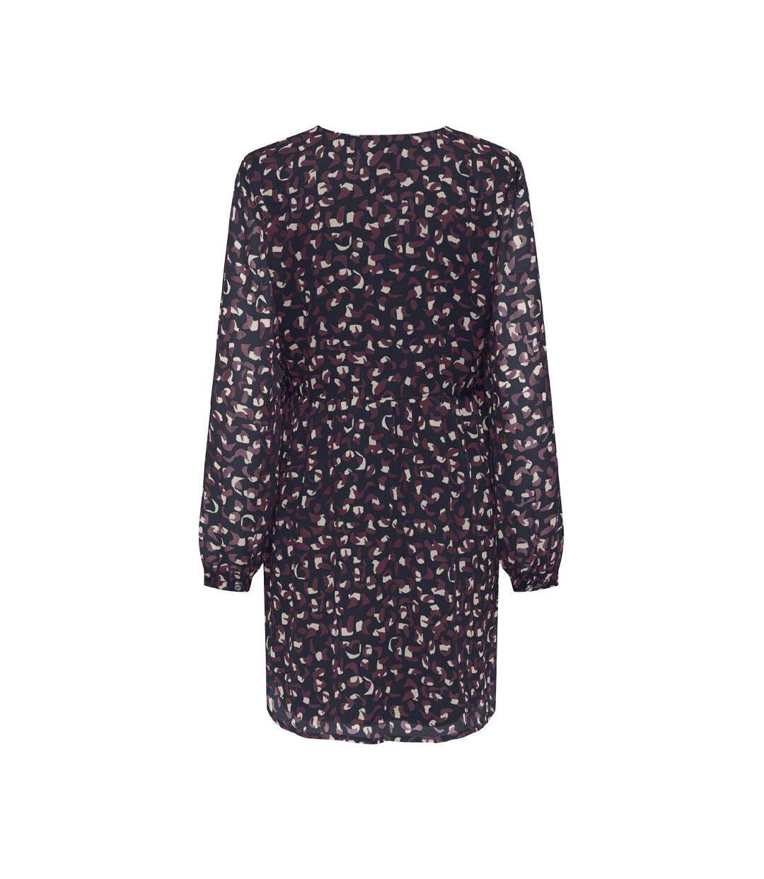 Robe marine/bordeaux femme only button-2
