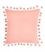 Dora pom pom velvet square cushion cover 45cm x 45cm pale pink Furn