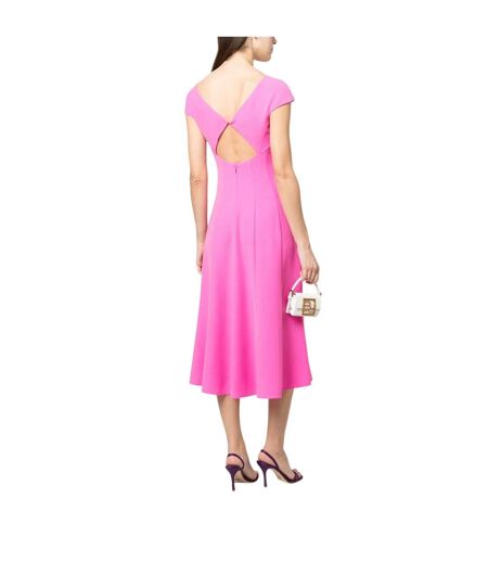 Womens/ladies Cut-out Back Midi Dress Pink Emporio Armani EA7