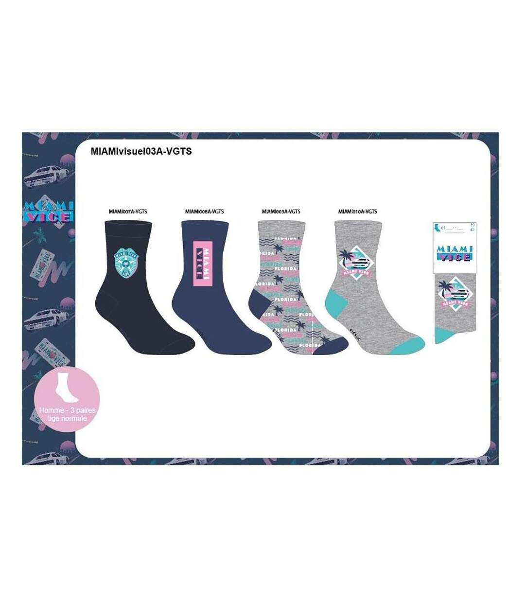 Chaussettes Pack HOMME MIAMI VICE Pack de 8 Paires 1887