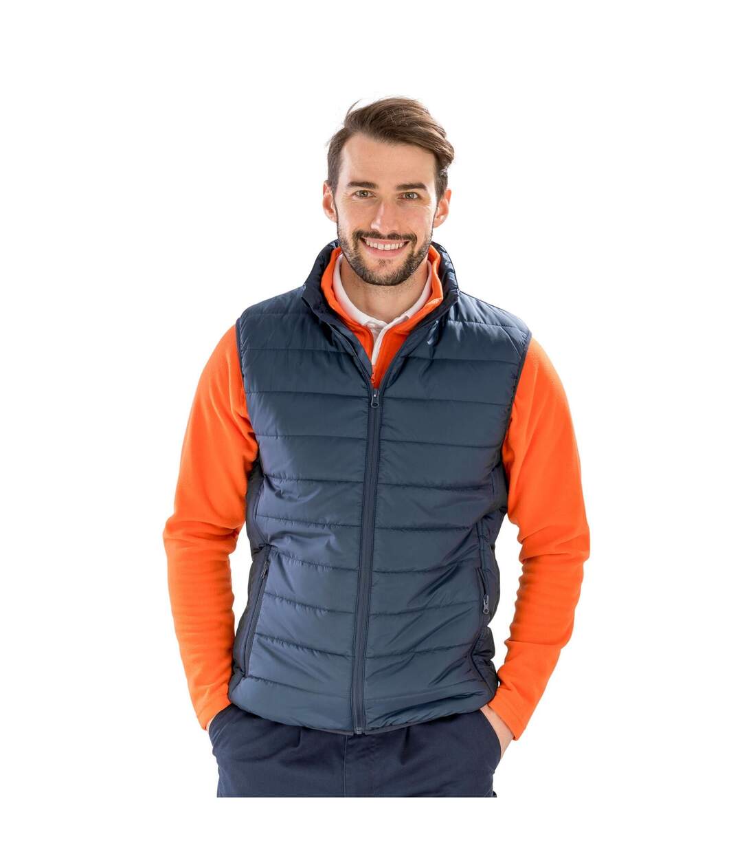 Doudoune Sans Manches Promo Homme Bleu Marine Result Core-1